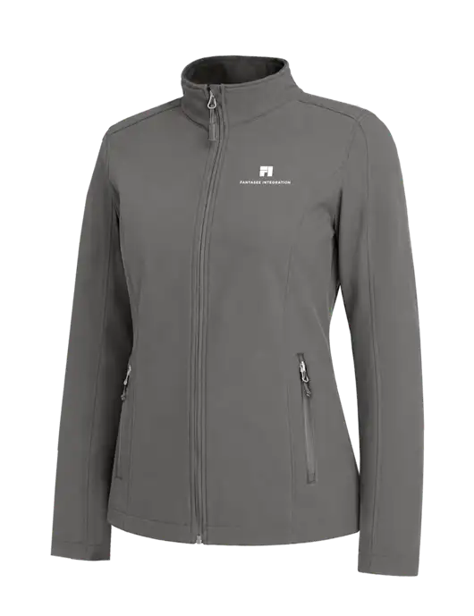 Medium Grey Womens Core Soft Shell Jacket w/Fantasee Integration Logo