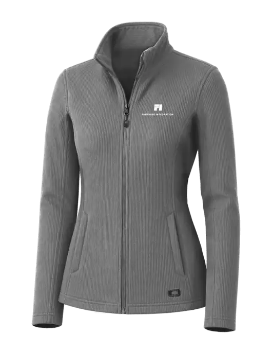 OGIO Medium Grey Womens Grit Fleece Jacket w/Fantasee Integration Logo