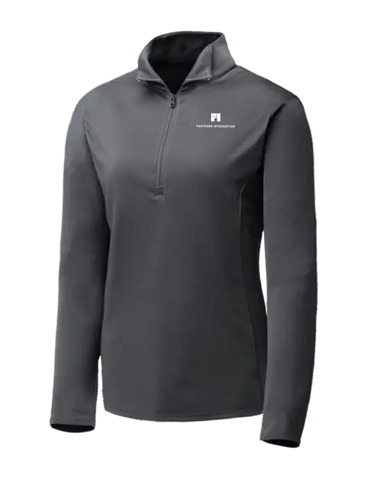 Dark Grey Womens Posicharge Competitor ¼ Zip Pullover w/Fantasee Integration Logo