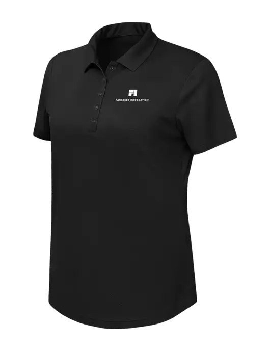 Callaway Womens Birdseye Black Polo w/Fantasee Integration Logo