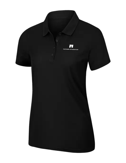 Womens Black Core Classic Pique Polo w/Fantasee Integration Logo
