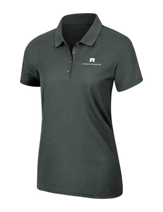 Dark Grey Womens Core Classic Pique Polo w/Fantasee Integration Logo