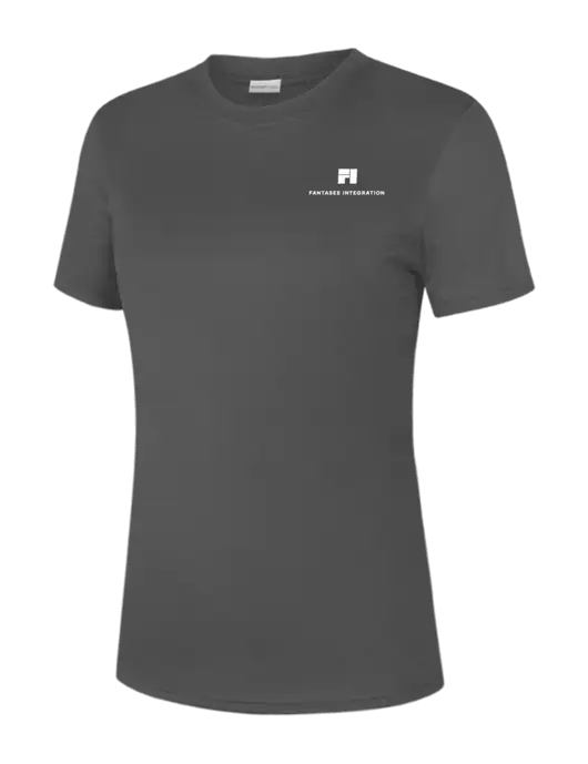  Womens Dark Grey PosiCharge Competitor Tee w/Fantasee Integration Logo