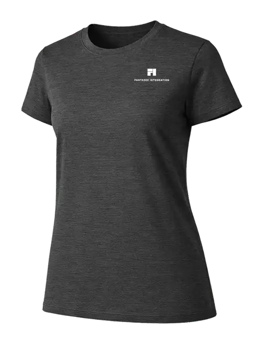 Womens Ring Spun Dark Heather Grey 4.5 oz T-Shirt w/Fantasee Integration Logo