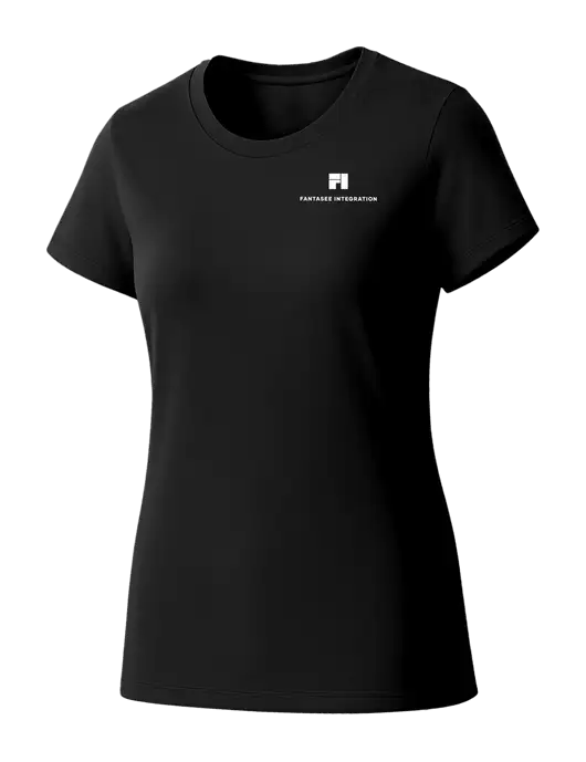 Womens Seriously Soft Black T-Shirt w/Fantasee Integration Logo