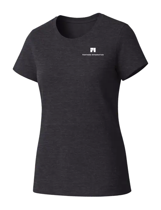 Womens Seriously Soft Heathered Charcoal T-Shirt w/Fantasee Integration Logo