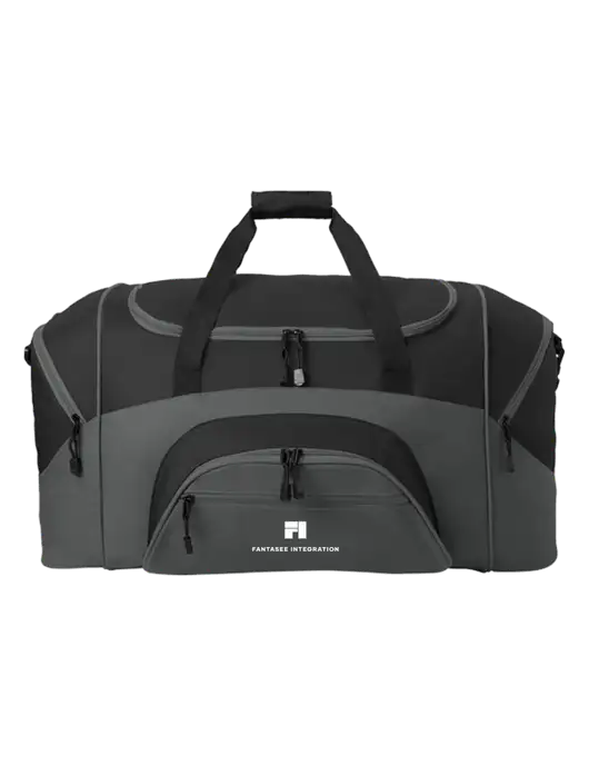Standard Colorblock Black/Dark Grey Sport Duffel w/Fantasee Integration Logo