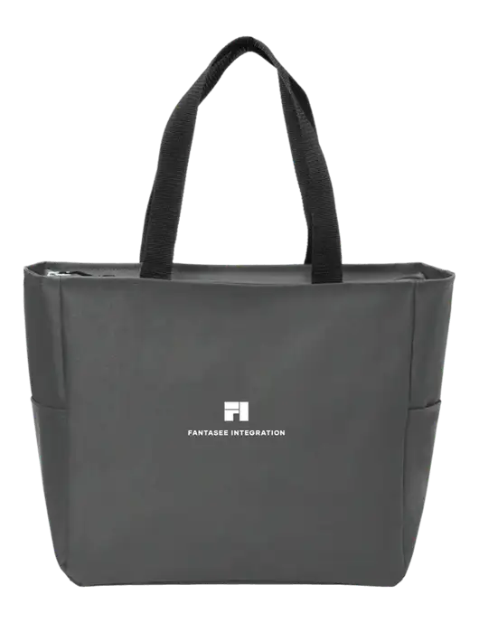 Everyday Charcoal Zip Tote Dark w/Fantasee Integration Logo