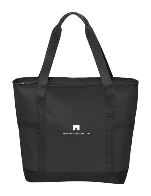 On the Go Black/Black Tote w/Fantasee Integration Logo