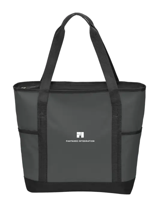 On the Go Charcoal/Black Tote  w/Fantasee Integration Logo