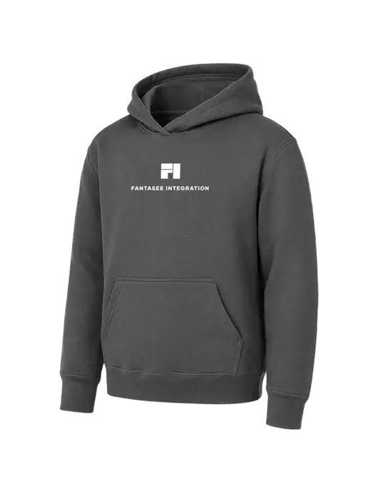 Youth Charcoal 7.8 oz Pullover Hooded Sweatshirt w/Fantasee Integration Logo