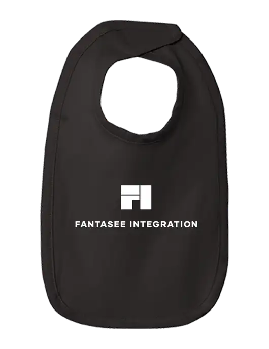 Rabbit Skins Black Infant Premium Jersey Bib w/Fantasee Integration Logo