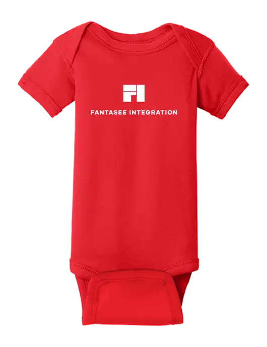 Rabbit Skins Red Infant Short Sleeve Baby Rib Bodysuit w/Fantasee Integration Logo