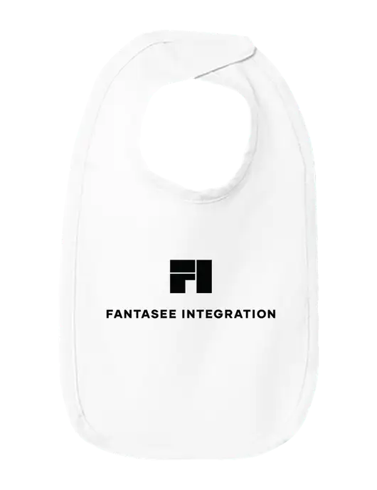 Rabbit Skins White Infant Premium Jersey Bib w/Fantasee Integration Logo