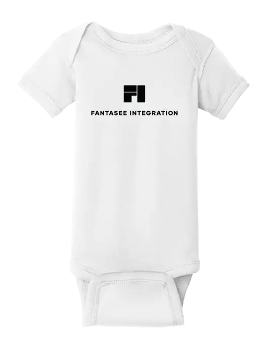 Rabbit Skins White Infant Short Sleeve Baby Rib Bodysuit w/Fantasee Integration Logo