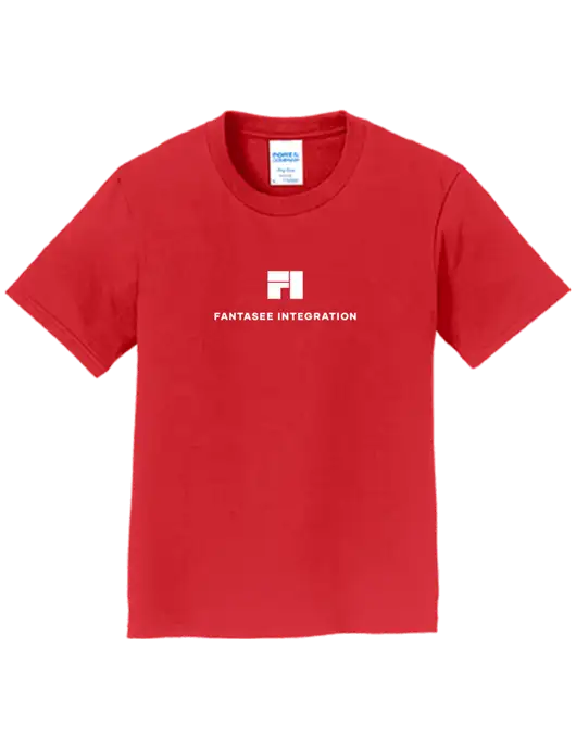 Youth Ring Spun Bright Red 4.5 oz T-Shirt w/Fantasee Integration Logo