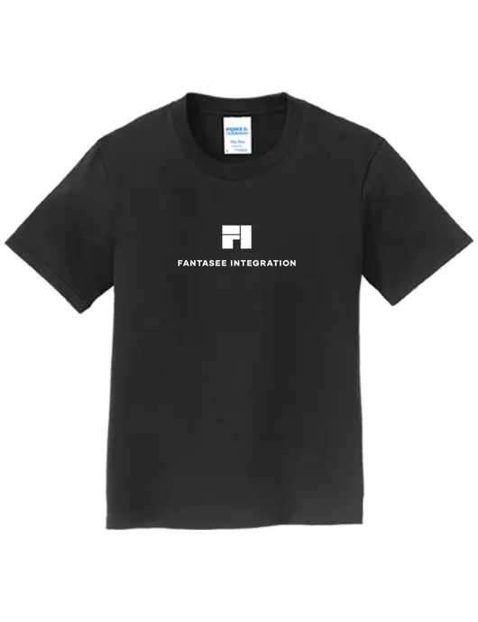 Youth Ring Spun Jet Black 4.5 oz T-Shirt w/Fantasee Integration Logo