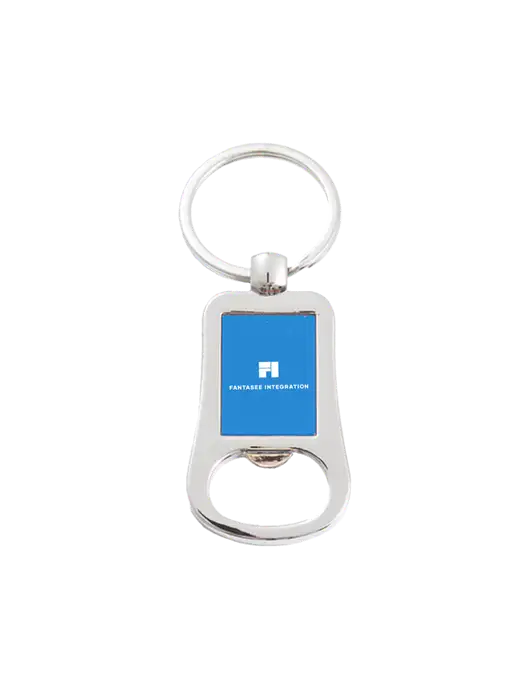Silver & Blue Bottle Opener Keychain w/Fantasee Integration Logo