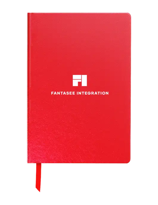 Achieve Red Hardcover Journal, 5.5 x 8.37 w/Fantasee Integration Logo