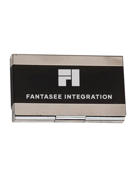 Black 3.75 x 2.5 Business Card Holder w/Fantasee Integration Logo