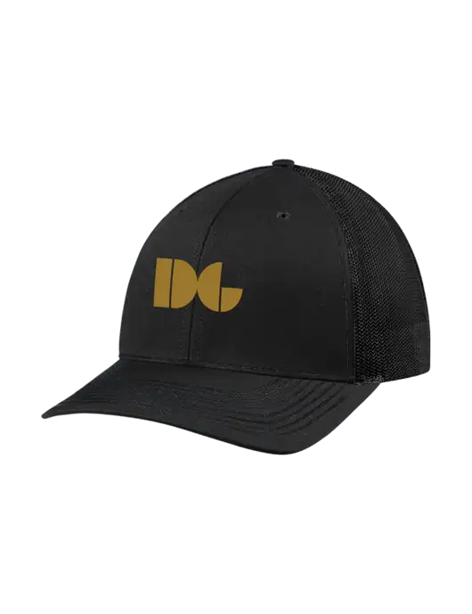 Richardson Adjustable Snapback Original 112 Trucker Cap Black w/Black Mesh w/DG Logo