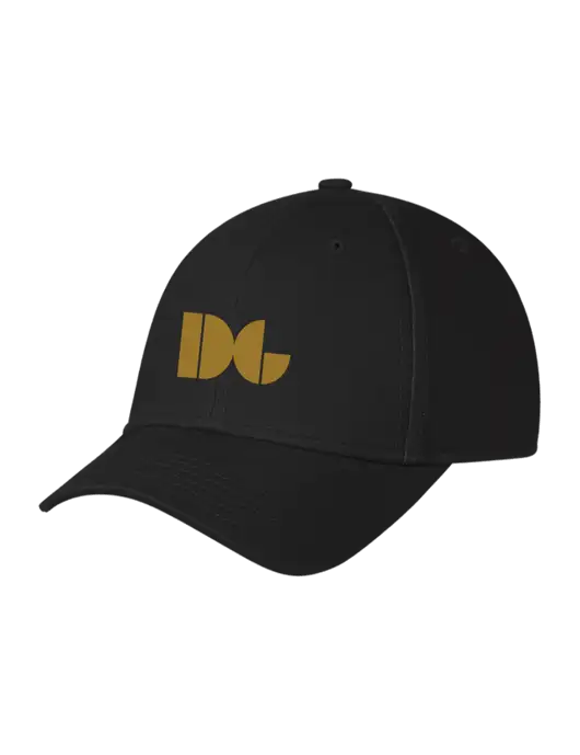Black Structured Cap Hook & Loop w/DG Logo