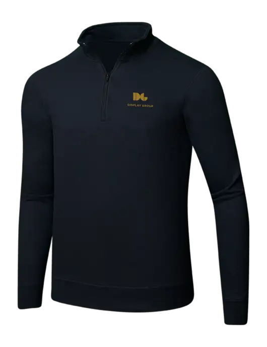 Jet Black 8.5 oz Ring Spun 1/4 Zip Pullover Sweatshirt w/Display Group Logo