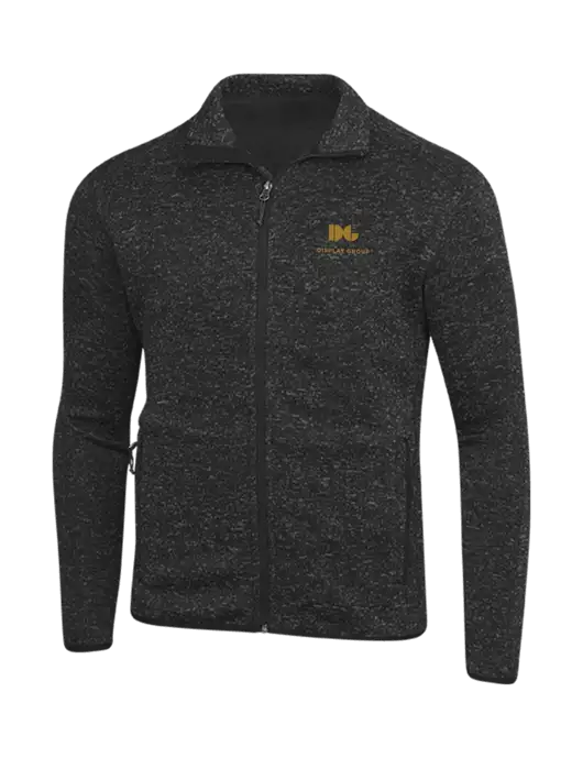 Black Heather Sweater Fleece Jacket w/Display Group Logo