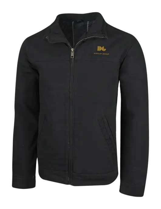Cornerstone Black Washed Duck Cloth Flannel Lined Work Jacket w/Display Group Logo