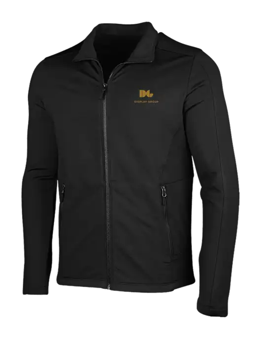 Deep Black Grid Fleece Jacket w/Display Group Logo