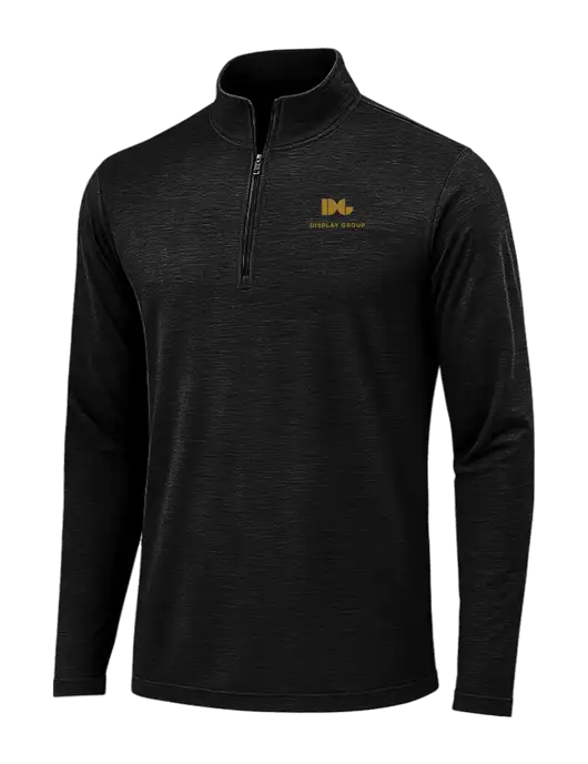 Black Triad Solid Posicharge Tri-Blend Wicking 1/4 Zip Pullover w/Display Group Logo