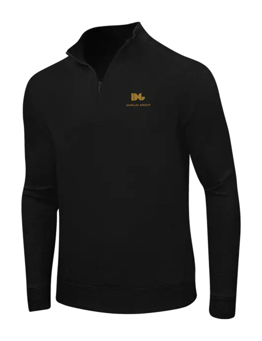 Deep Black/Charcoal Heather Interlock 1/4 Zip w/Display Group Logo
