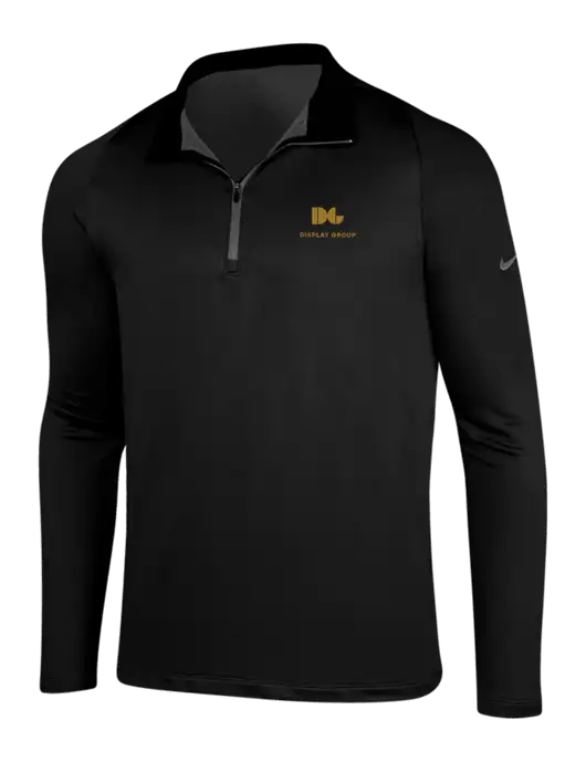 NIKE Black/Dark Grey Dry-Fit Stretch 1/2 Zip Cover-Up w/Display Group Logo