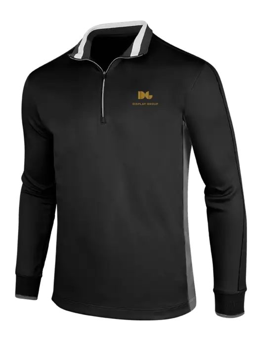 NIKE Black/Dark Grey/White Dry-Fit 1/2 Zip Cover-Up w/Display Group Logo
