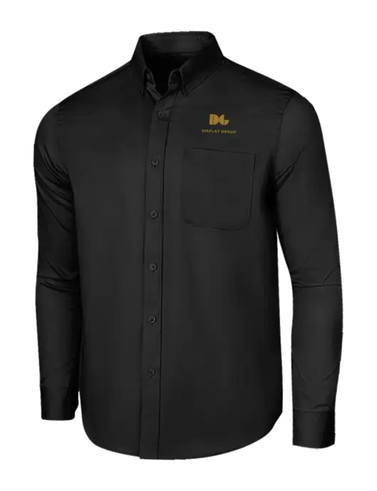 Long Sleeve Deep Black Superpro React Twill Shirt w/Display Group Logo