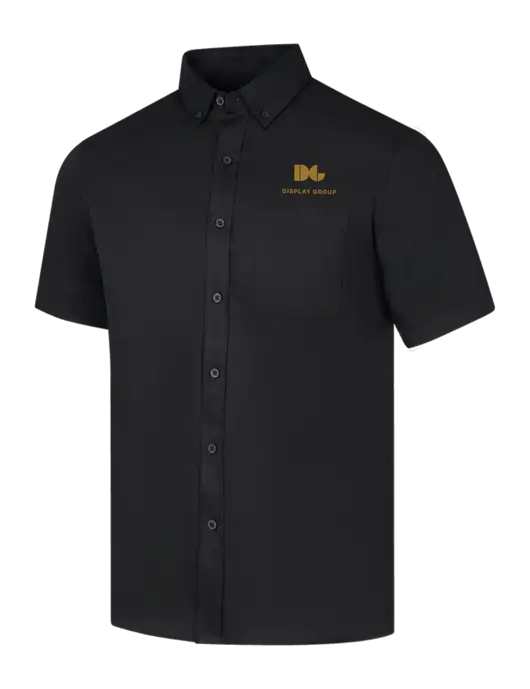 Short Sleeve Deep Black Superpro React Twill Shirt w/Display Group Logo