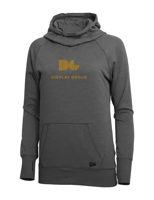 New Era Black Heather Womens Tri-Blend Fleece Pullover Hoodie w/Display Group Logo