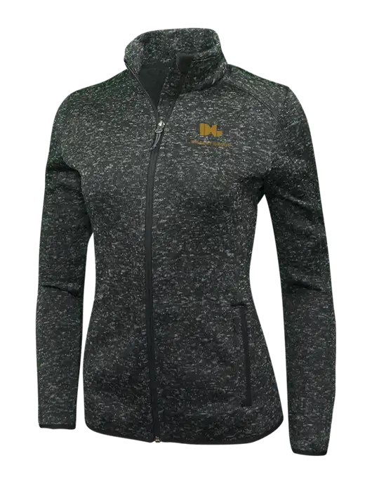 Black Heather Womens Sweater Fleece Jacket w/Display Group Logo