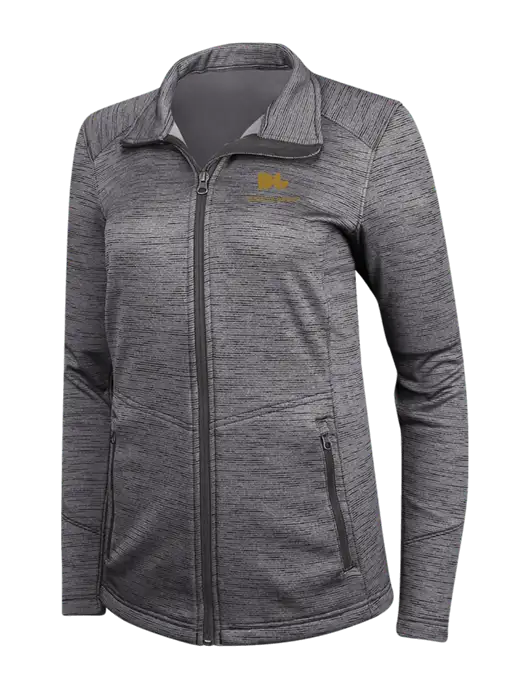 Womens Dark Grey Digi Stripe Fleece Jacket w/Display Group Logo
