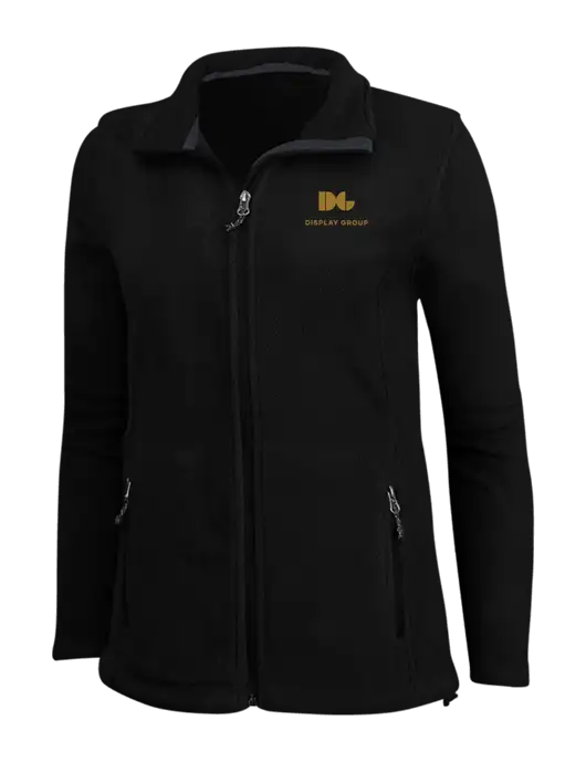 Womens Black Fleece Jacket w/Display Group Logo