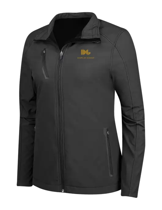 Black Womens Welded Softshell Jacket w/Display Group Logo