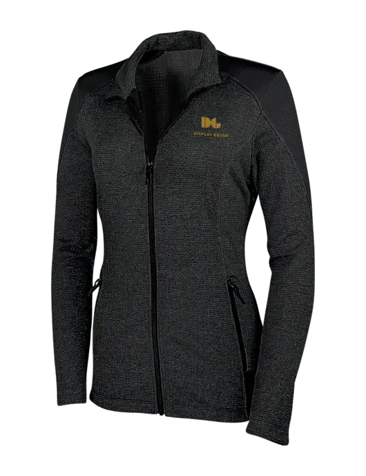 Womens Black Grid Fleece Jacket w/Display Group Logo