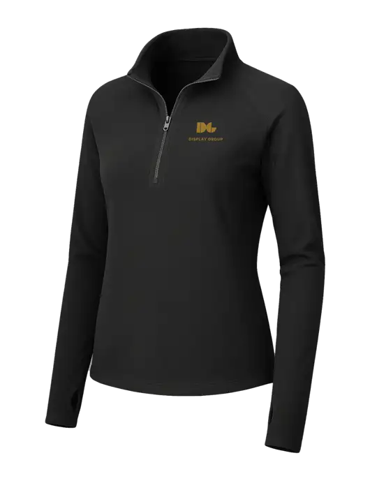 Womens Black Microfleece 1/2 Zip Pullover w/Display Group Logo