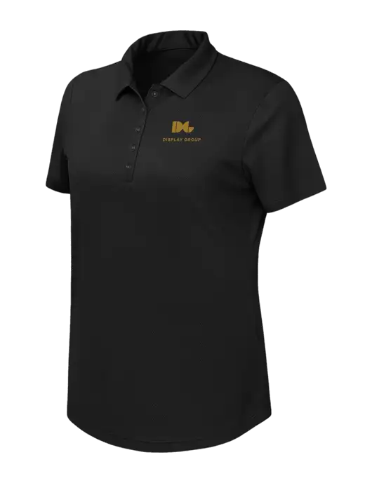Callaway Womens Birdseye Black Polo w/Display Group Logo