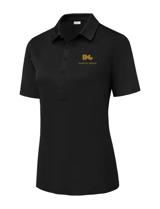 Black Womens Posi-UV Pro Polo w/Display Group Logo