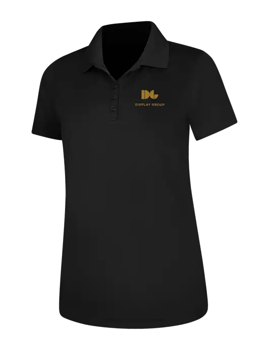Black Womens Dry Zone UV Mesh Polo w/Display Group Logo