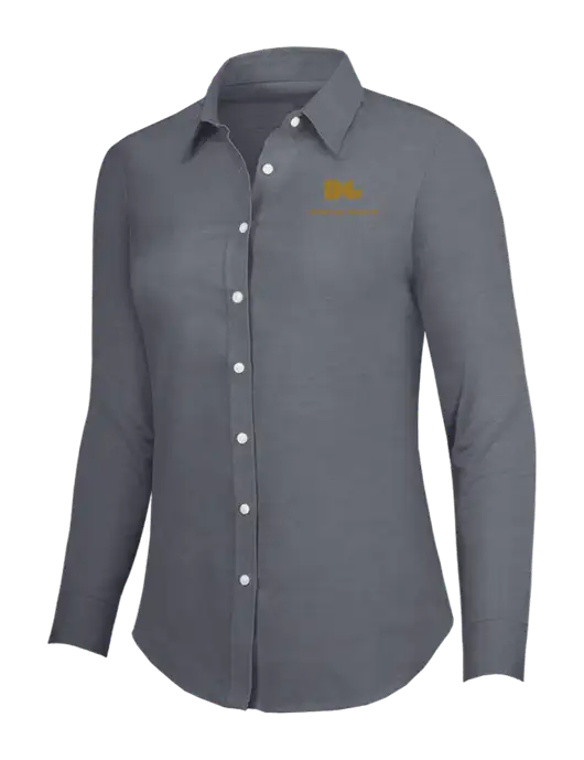 Dark Grey Womens SuperPro Oxford Shirt w/Display Group Logo