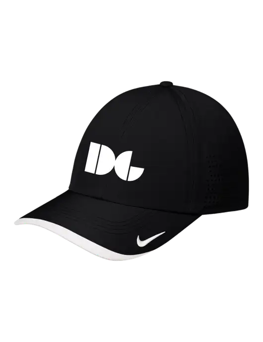 Nike Black/White Dri-FIT Perforated Performance Cap w/DG Logo