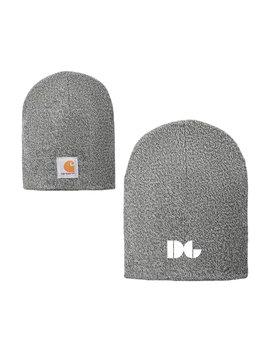 Carhartt Medium Grey Heather Acrylic Knit Hat w/DG Logo