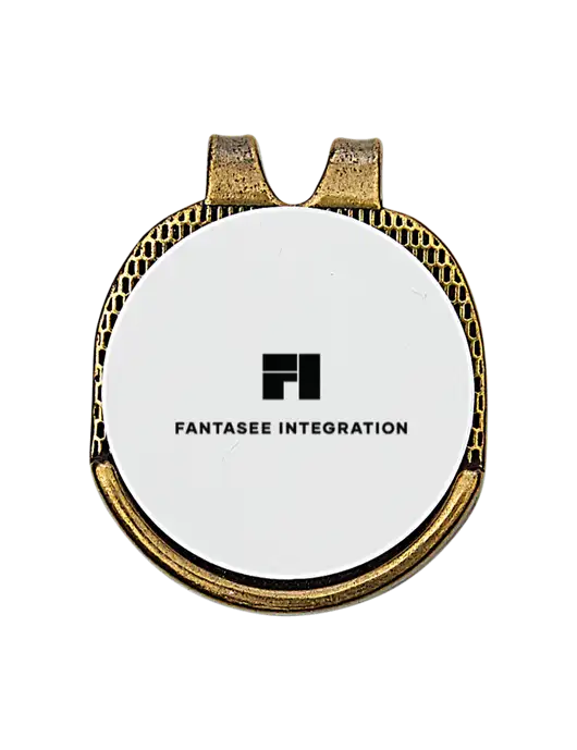 Antique Gold Hat Clip w/Golf Ball Marker w/Fantasee Integration Logo